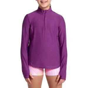 DSG Girls' Movement Long Sleeve 1/4 Zip Jacket Vibrant Violet Heather